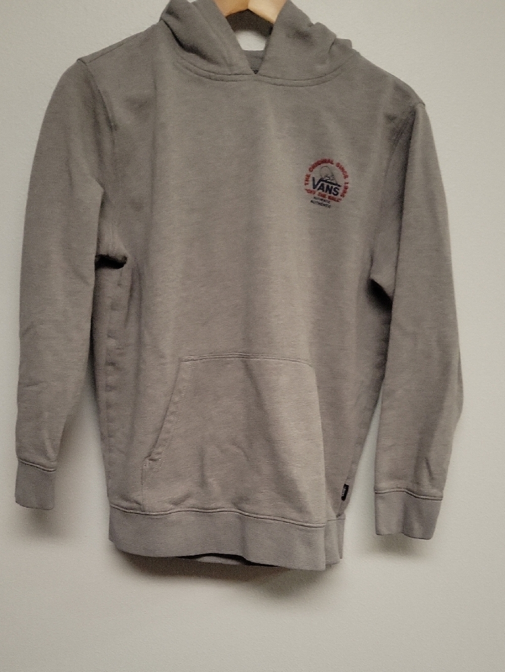 Vans Light Gray Pullover Hoodie with Small Chest Emblem